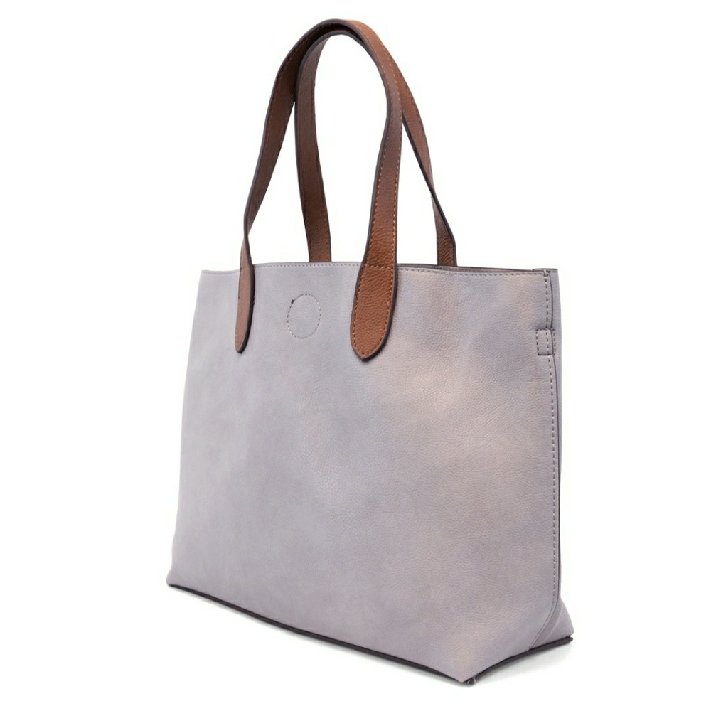 *SOLD* Grey Vegan Leather Mariah Medium Tote - Picture 5 of 6